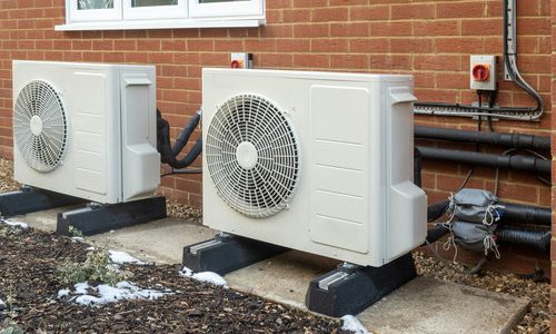 Two,Air,Source,Heat,Pump,Units,Installed,On,A,Modern